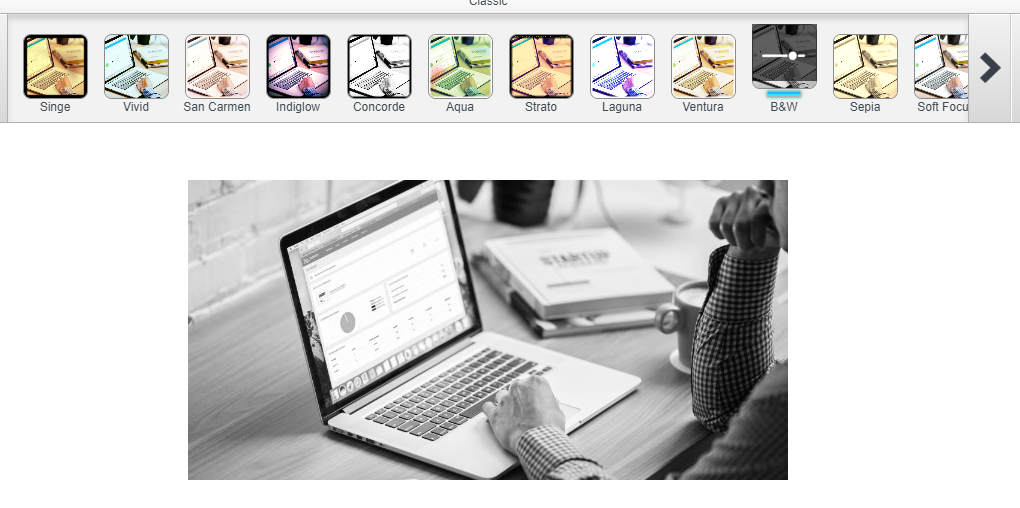 Aplicar efeito em imagem e foto no editor de emails Drag and Drop da IAGENTE