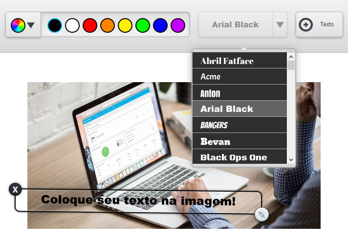 Adicionar texto em uma imagem - Editor de email IAGENTE