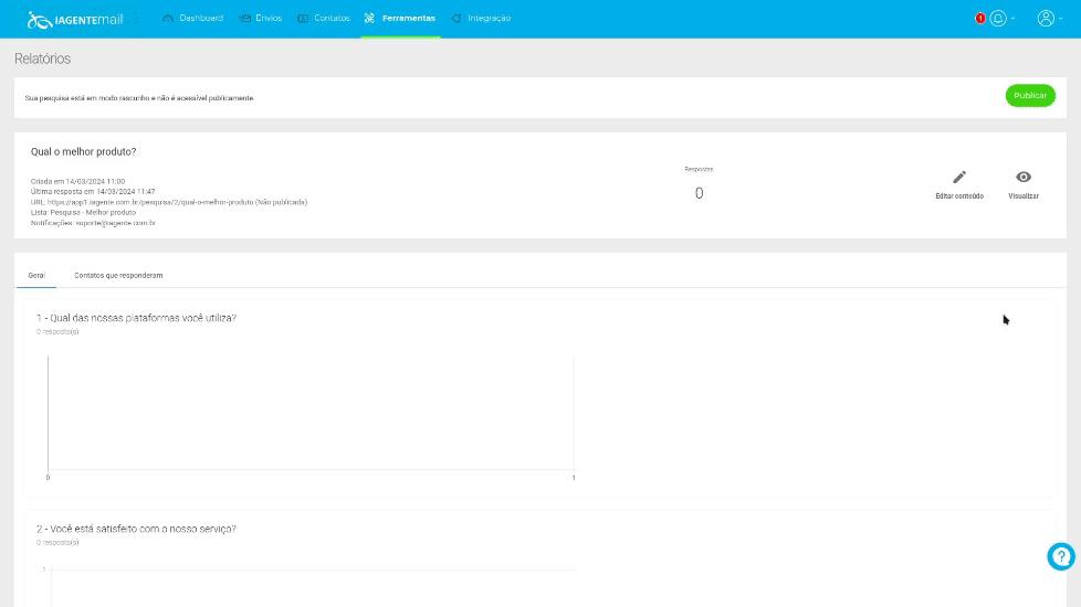 Desbloqueie Novas Oportunidades de Engajamento com o IAGENTEmail através do novo MÓDULO DE PESQUISAS